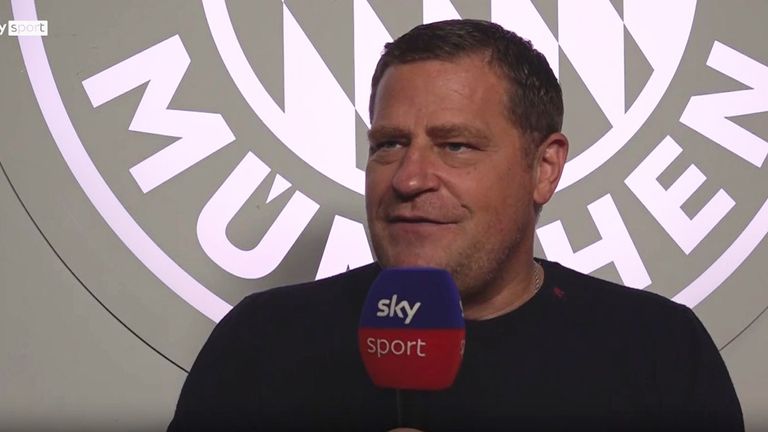 Bayern-Sportvorstand Max Eberl spricht im exklusiven Interview mit Sky Sport Reporter Kerry Hau über den BL-Auftakt gegen RB Leipzig, Transf