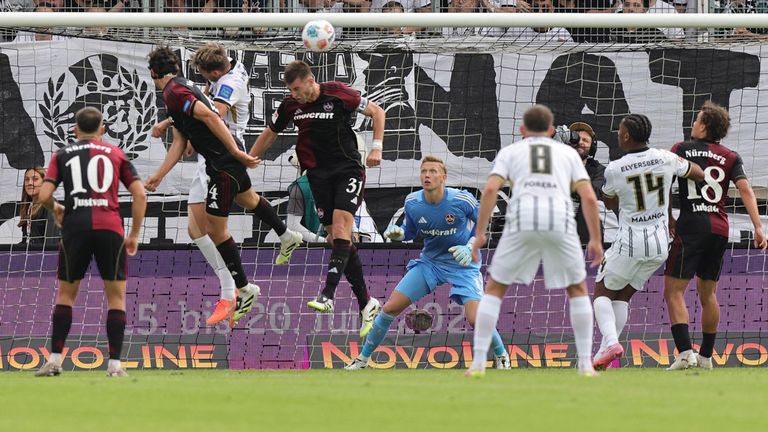 Maximilian Rohr köpft die SV Elversberg zum Sieg gegen den 1. FC Nürnberg.