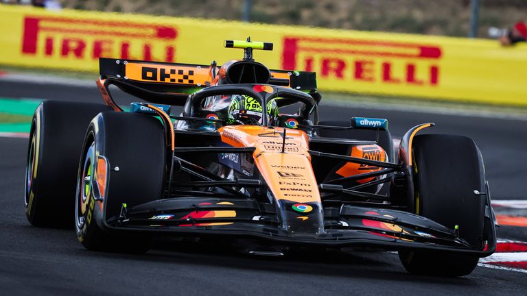 Lando Norris fährt im 1. Freien Training zum GP von Ungarn die Bestzeit. 