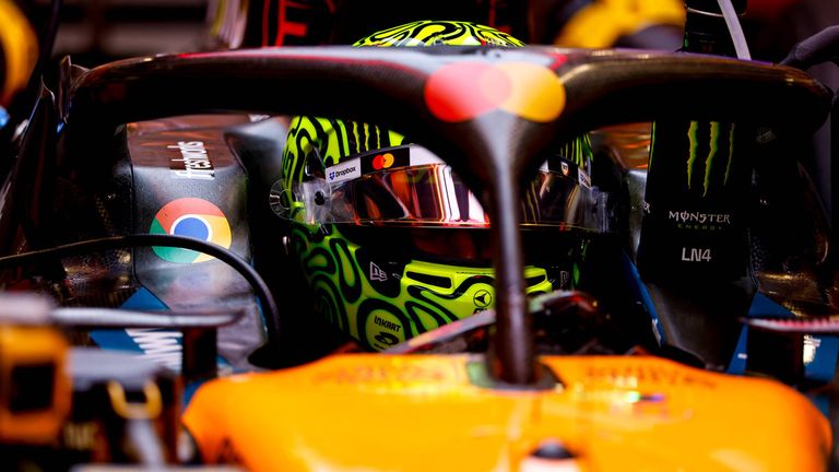 Setzt im ersten und im zweiten Freien Training die Bestzeit: Lando Norris im McLaren. 