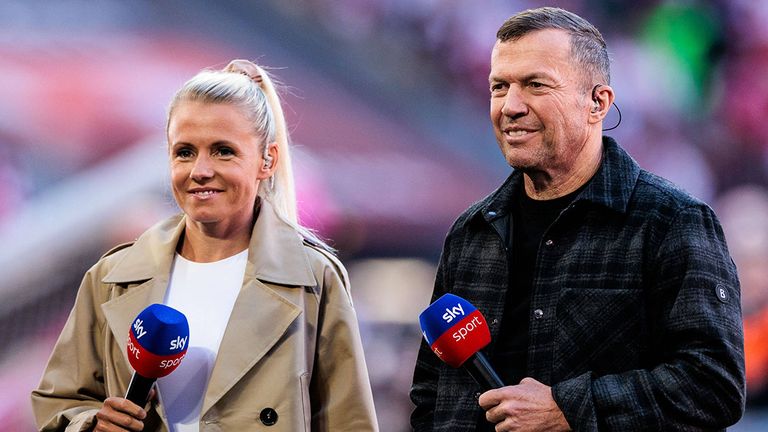 Unter anderem tippen die Sky Sport Experten Julia Simic (l.) und Lothar Matthäus die Bundesliga-Abschlusstabellen.