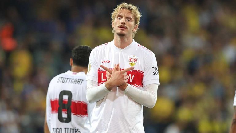 Nick Woltemade rettete den VfB Stuttgart gegen Braunschweig in die Verlängerung.