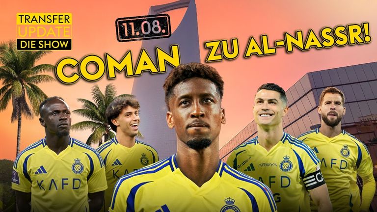 Heute in ''Transfer Update - die Show'': CR7 holt Coman – alle Infos! Außerdem: Welchen Spieler Bayern jetzt will! Und: City-Star Grealish vor Wechsel zu Everton.