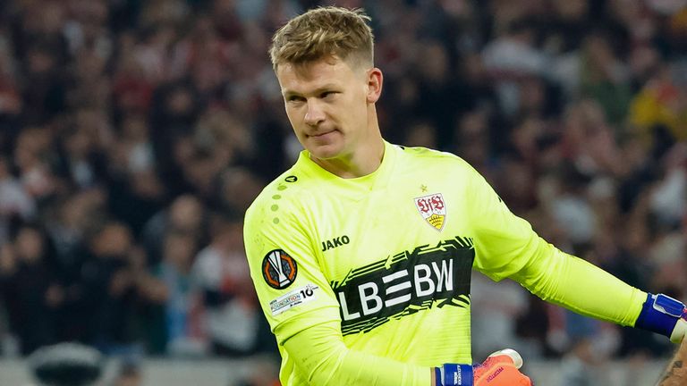VfB-Keeper Alexander Nübel legt beim Europa-League-Sieg gegen Celta Vigo ein Tor auf. 
