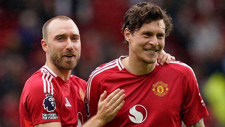 Christian Eriksen (l.) mit seinem damaligen United-Teamkollegen Victor Lindelöf.