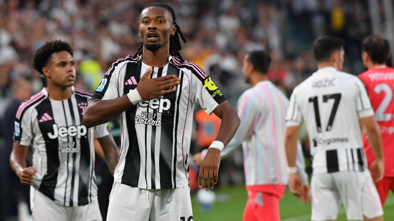 Marcus Thuram bejubelt seinen Treffer gegen Inter Mailand.