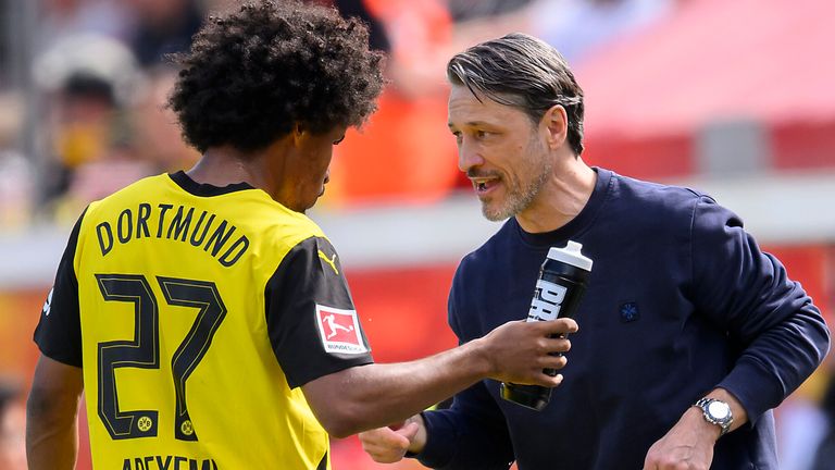 Karim Adeyemi (l.) ist derzeit beim BVB unter Trainer Niko Kovac in Topform. 
