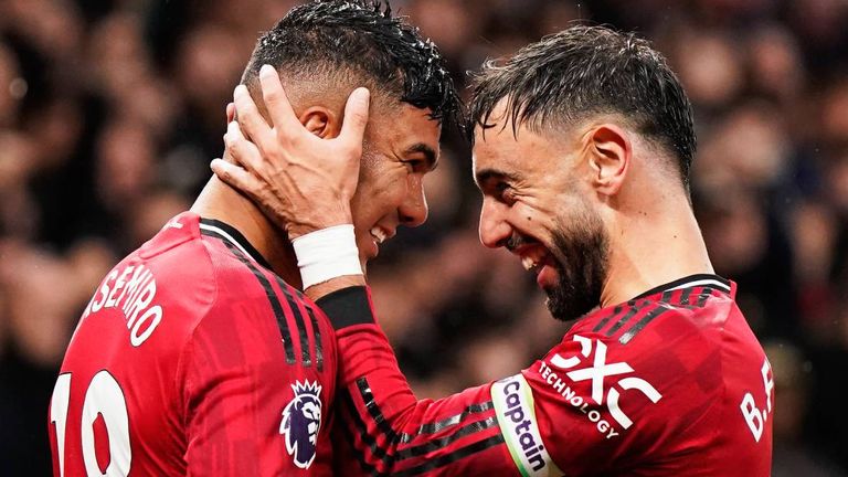 Casemiro und Bruno Fernandes erzielen gegen Chelsea beide ein Tor. 