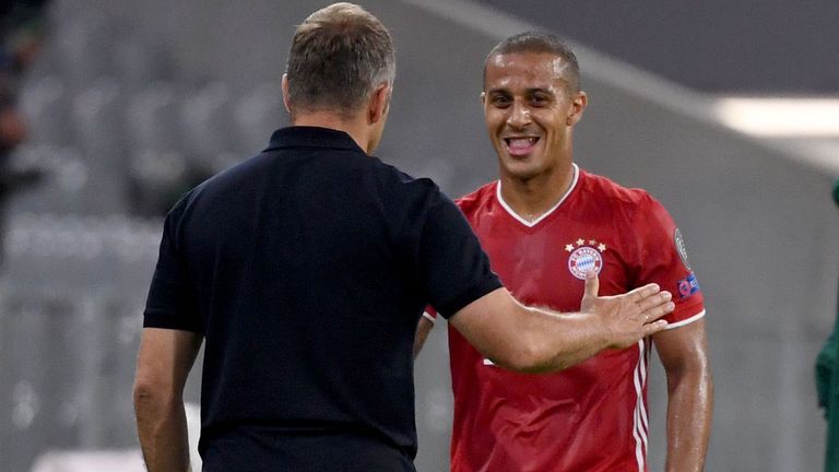 Thiago Alcantara spielte beim FC Bayern unter Trainer Hansi Flick.