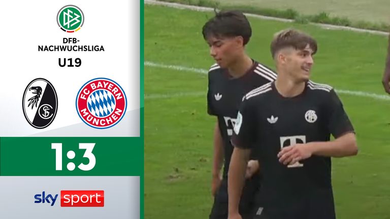 U19-Nachwuchsliga, 7. Spieltag: Im Topspiel der Gruppe E gewinnt der FC Bayern mit 3:1 beim SC Freiburg und bleibt ungeschlagen an der Tabellenspitze.