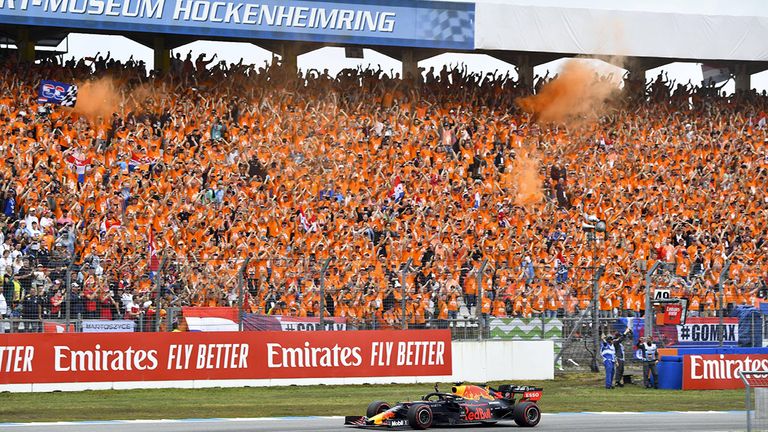 Max Verstappen gewann im Jahr 2019 in seinem Red Bull das bislang letzte Formel-1-Rennen auf dem Hockenheimring.