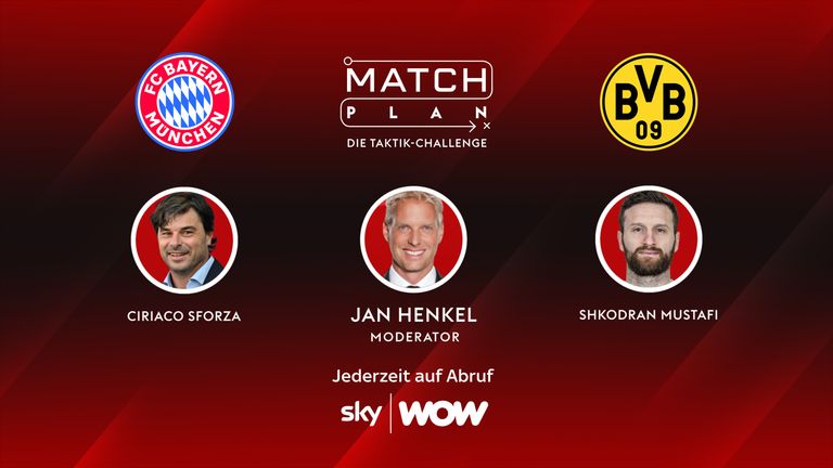 Die Taktik-Challenge – zwei Trainer übernehmen einen Verein und entwickeln einen Matchplan. 
Diesmal: Ciriaco Sforza mit dem FC Bayern und Shkodran Mustafi mit Dortmund
