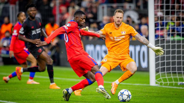 Auch Ousmane Dembele trifft bei PSG-Kantersieg in Leverkusen.