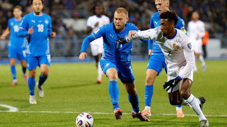 Kingsley Coman und Frankreich kamen beim Gastspiel in Island nicht über ein Unentschieden hinaus.