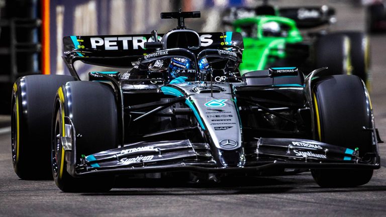 George Russell (Mercedes) in Singapur.