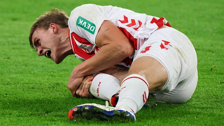 Timo Hübers hat sich beim 1. FC Köln schwer am Knie verletzt.
