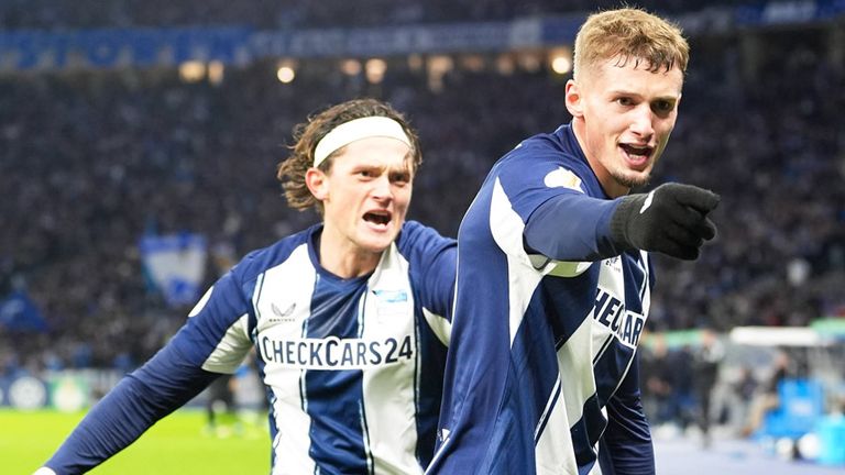 Hertha BSC jubelt über den Einzug ins DFB-Pokal-Achtelfinale.