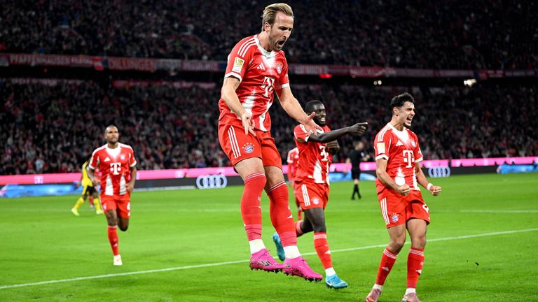 Harry Kane bejubelt seinen Treffer zum 1:0 im Klassiker.