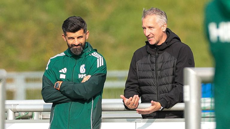 Trainer Miron Muslic und Sport-Vorstand Frank Baumann sind aktuell zwei Erfolgsgesichter des FC Schalke 04.