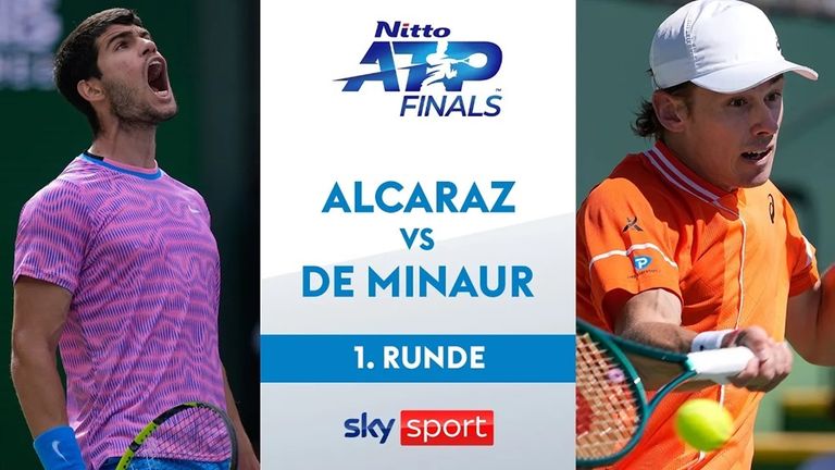 C. Alcaraz (ESP) gewinnt sein Auftaktmatch bei den Nitto ATP Finals 2025 gegen A. de Minaur (AUS).