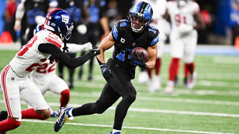 Amon-Ra St. Brown erzielt für den Lions seinen achten Saison-Touchdown. 