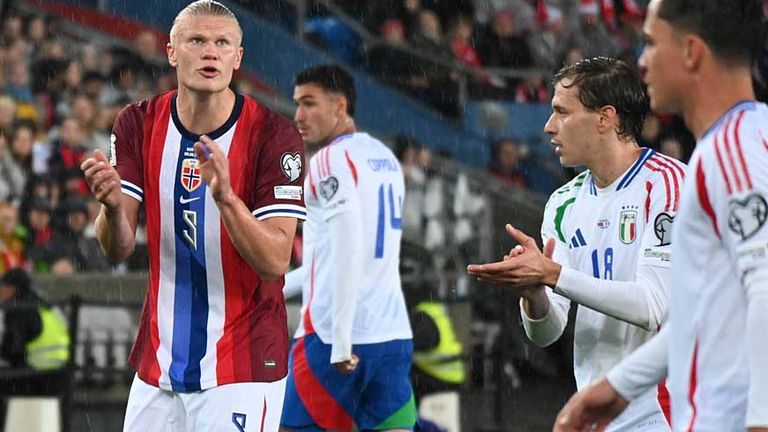 Norwegen gewann mit Erling Haaland in der WM-Qualifikation das Hinspiel gegen Italien mit 3:0.
