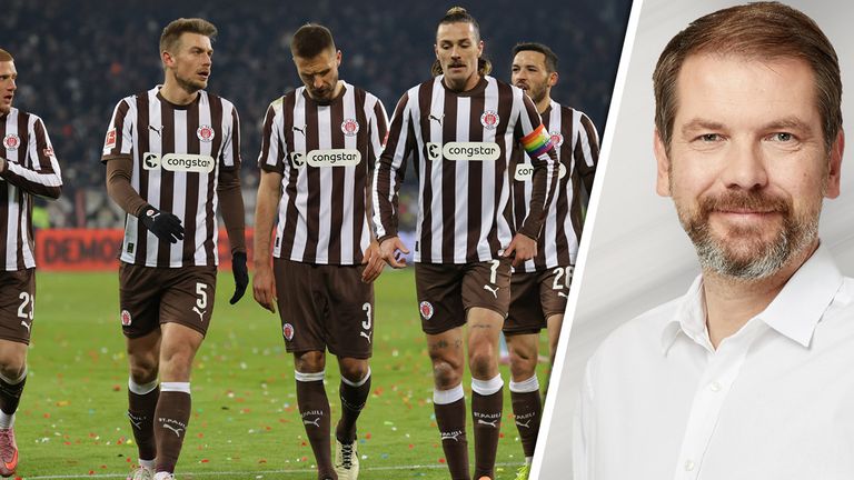 Sky Sport Reporter Sven Töllner (r.) blickt auf die aktuelle Situation beim FC St. Pauli.