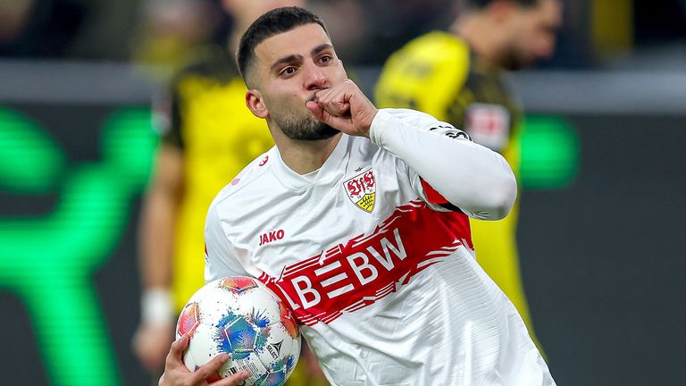 Deniz Undav bejubelt seinen zweiten Treffer für den VfB in Dortmund. 
