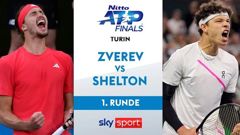 A. Zverev (GER) gewinnt sein Auftaktmatch bei den Nitto ATP Finals 2025 gegen B. Shelton (USA).