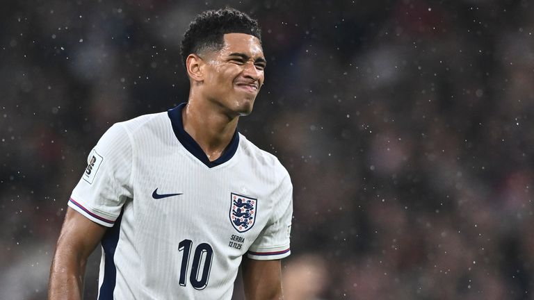 England's Jude Bellingham during the win over Serbia