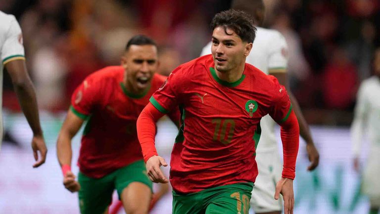 Brahim Diaz bejubelt den ersten Treffer des diesjährigen Afrika-Cups.
