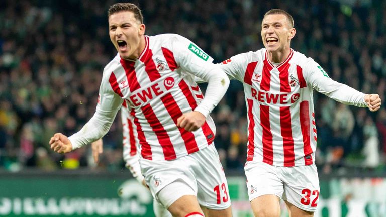 Said El Mala (l.) jubelt mit Kristoffer Lund über einen Treffer für den 1. FC Köln.