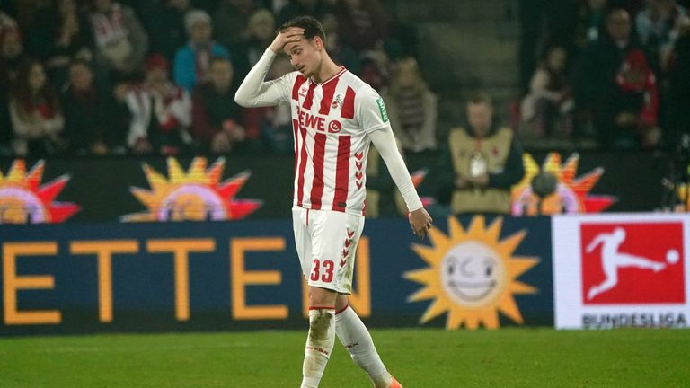 Rav van den Berg flog gegen Union mit Rot vom Platz und fehlt dem Köln damit am Samstag nach der Winterpause gegen Heidenheim. 