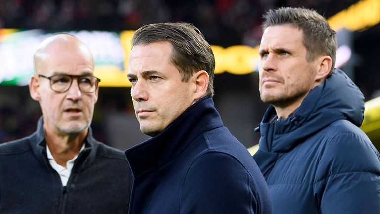 BVB-Geschäftsführer Carsten Cramer (von l.), Sportdirektor Sebastian Kehl und Sport-Geschäftsführer Lars Ricken.