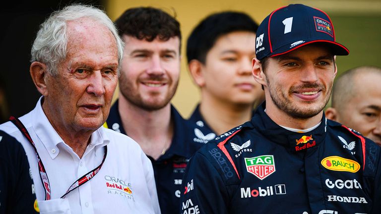 Dr. Helmut Marko (l.) mit Red-Bull-Superstar Max Verstappen.