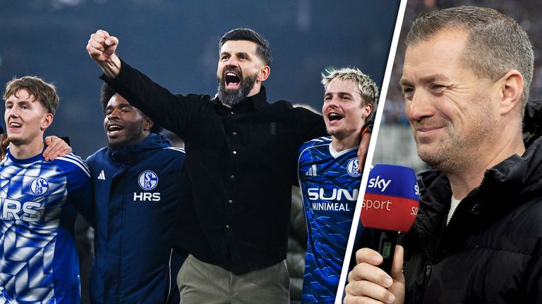 Sky Sport Reporter Dirk große Schlarmann kommentiert den Herbstmeistertitel des FC Schalke 04.