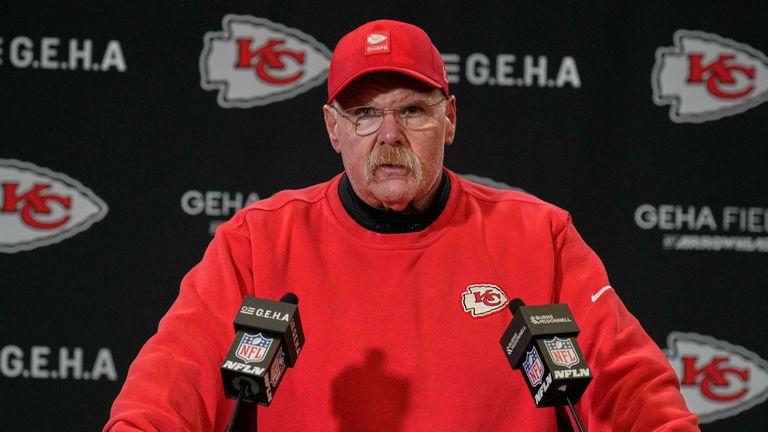 Kansas City Chiefs Headcoach Andy Reid auf der Pressekonferenz im Anschluss an die Niederlage gegen die Houston Texans.