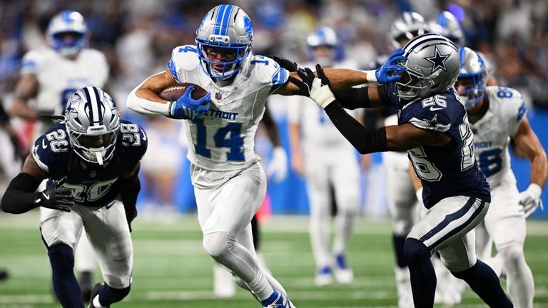 Amon-Ra St. Brown feiert gegen die Cowboys nach seiner Verletzung ein Blitz-Comeback. 