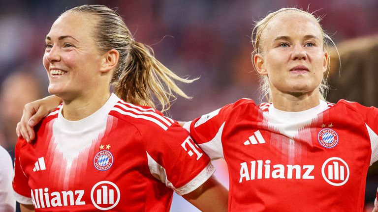 Magdalena Eriksson (l.) und Pernille Harder (r.) verlängern beim FC Bayern.