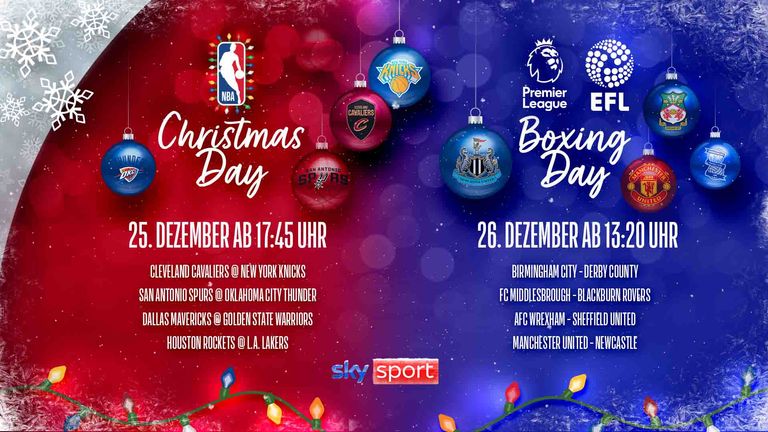 Auch zwischen Weihnachten und Neujahr hat Sky Sport einige Highlights im Programm.