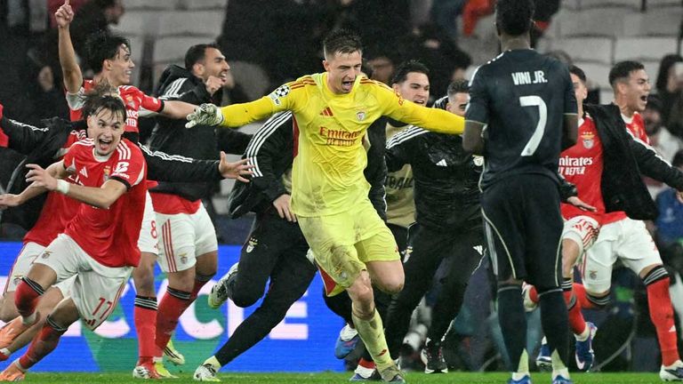 Benficas Torwart Anatoliy Trubin war der gefeierte Held beim 4:2-Sieg gegen Real Madrid.