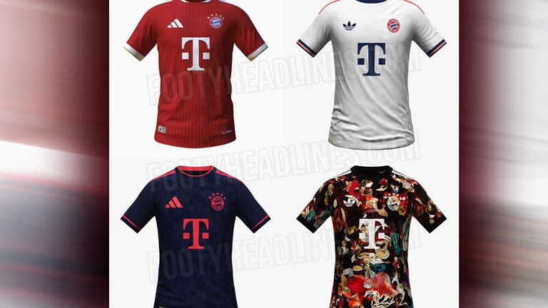 So sollen die neuen Trikots des FC Bayern aussehen. (Bildquelle: footyheadlines.com)