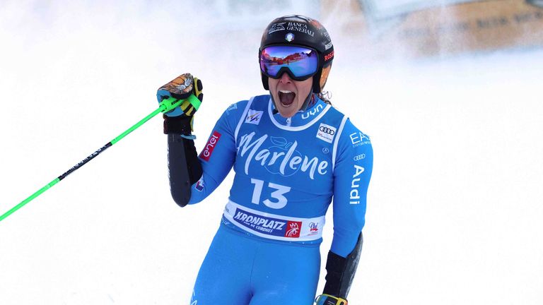 Weltmeisterin Federica Brignone freut sich über ihre gelungene Rückkehr.