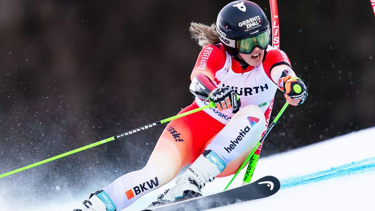 Camille Rast gewinnt Riesenslalom in Kranjska Gora.