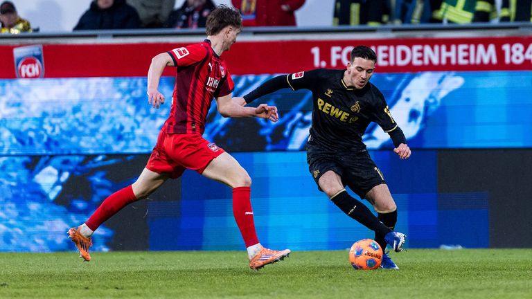 Said El Mala (r.) erzielt gegen den 1. FC Heidenheim den 2:2-Ausgleichstreffer und rettet den 1. FC Köln damit einen Punkt.