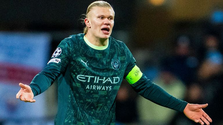 Erling Haaland ist ratlos nach dem Auftreten von Manchester City in der Champions League gegen Bodö/Glimt.