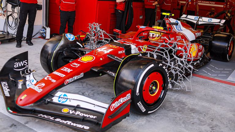 Bei den Tests in Barcelona und Bahrain werden an den F1-Boliden erneut zahlreiche Messinstrumente zu sehen sein (hier im Bild am Ferrari von