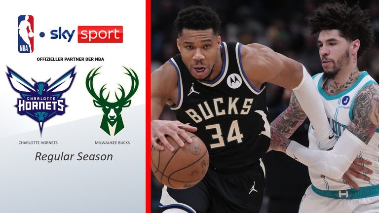 Giannis Antetokounmpo ist beim knappen 122:121-Sieg der Milwaukee Bucks gegen die Charlotte Hornets mit 30 Punkten wieder einmal der beste Punkter auf dem Court.