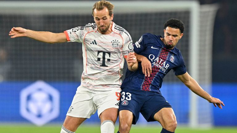 Harry Kane und der FC Bayern gewannen in Paris in der CL-Ligaphase mit 2:1.