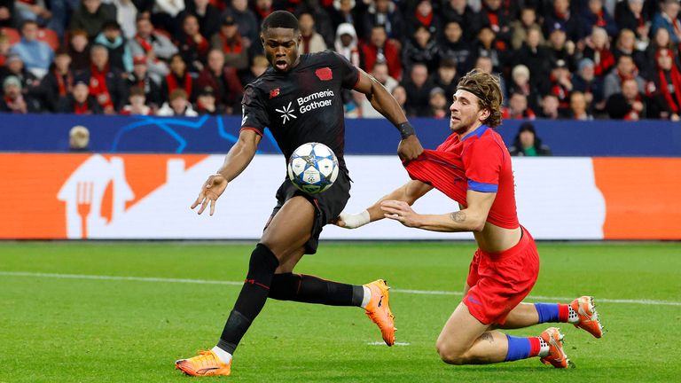 Bayer Leverkusens Christian Kofane weckt Begehrlichkeiten.